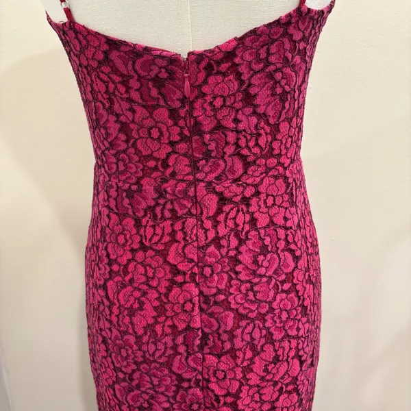 NBD Brielle Lace Midi Dress Raspberry Magenta Pink V-Neck Revolve Cocktail Small - Image 8