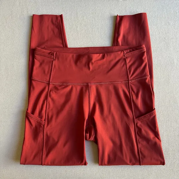 Lululemon Red Wunder Train High-Rise Leggings with Pockets 25" - Image 4