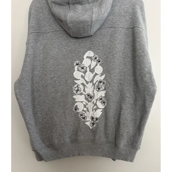 Free People FP Movement Final Call Logo Embroidered Hoodie Heather Grey Small - Image 6
