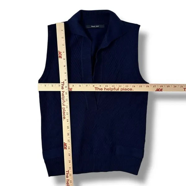 Velardi Touch‎ Navy Wool Sweater Vest Women’s Korean Preppy M - Image 3