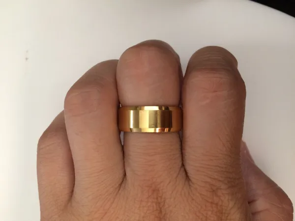 Handmade Gold Stainless Steel Ring - US Size 8 - Image 3