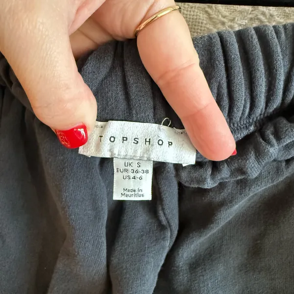 Topshop Navy Blue Classic Elastic Waistband Sweatpants - Image 3