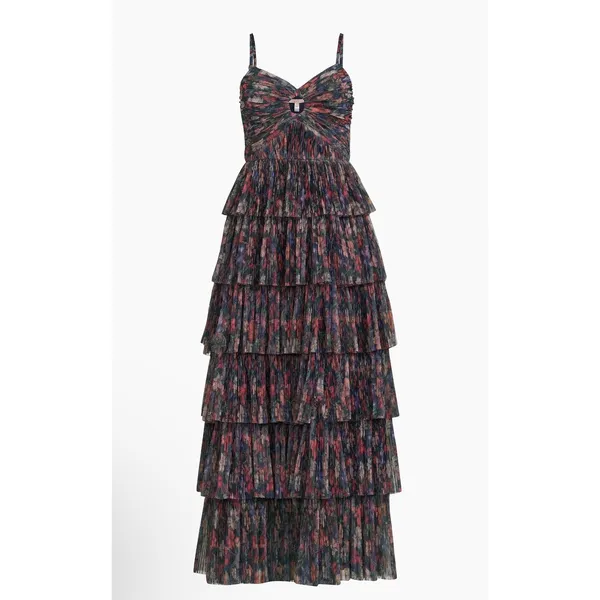 Hutch Rosey Floral Tiered Gown Navy Multi‎ Size 4 NWT - Image 5