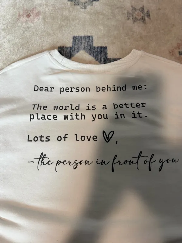 You Are Enough Crewneck Boutique White Sweatshirt - Image 3