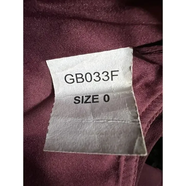 Amsale Sz 0 Cerisa Ruby Bridesmaid Gown Full Chiffon Skirt‎ Ruched Bodice GB033F - Image 8