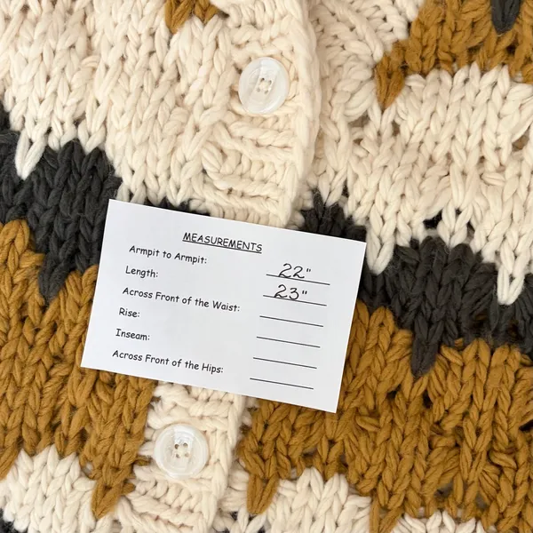 CHICWISH Color Block Hand Knit Chunky Cardigan Sweater Smoke Medium Large - Image 14