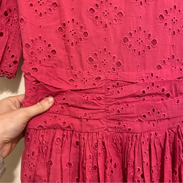 NWT House of Harlow 1960 Pink Eyelet Midi Dress size XS - Image 15