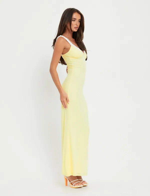 Tiger Mist amaran yellow dress size small - Image 4