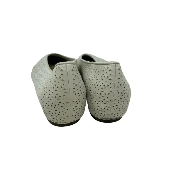 Eileen Fisher White Lasercut Leather Ballet Flats Size‎ US 8.5 - Image 5