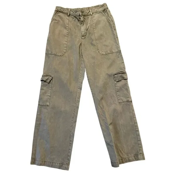 YFB Young Fabulous Broke green wide leg cargo pant size M - Image 2