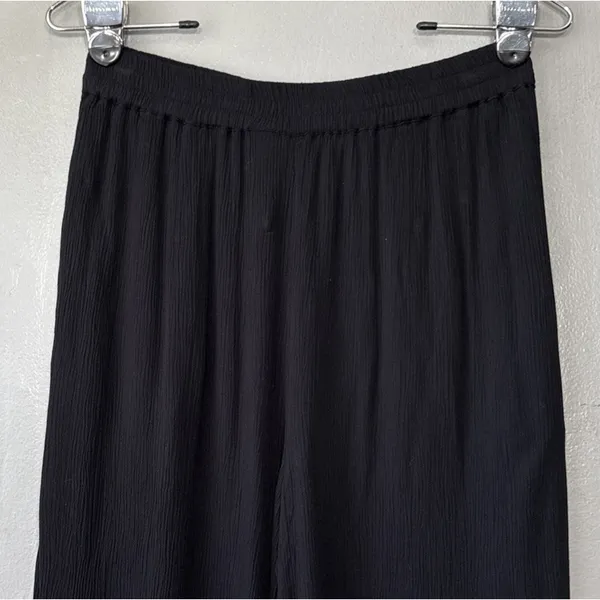 Volcom Wide Leg Crinkle Pants Size Small Black Stoneshine Junki Gothic Beach - Image 3