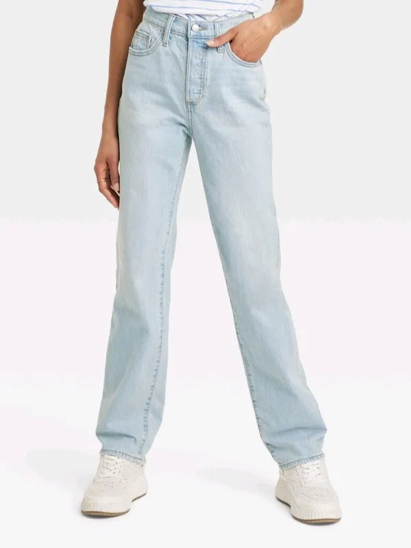 Target - Universal Thread 90s High Rise Straight Jeans, Light Wash, Size 2, NWOT - Image 2