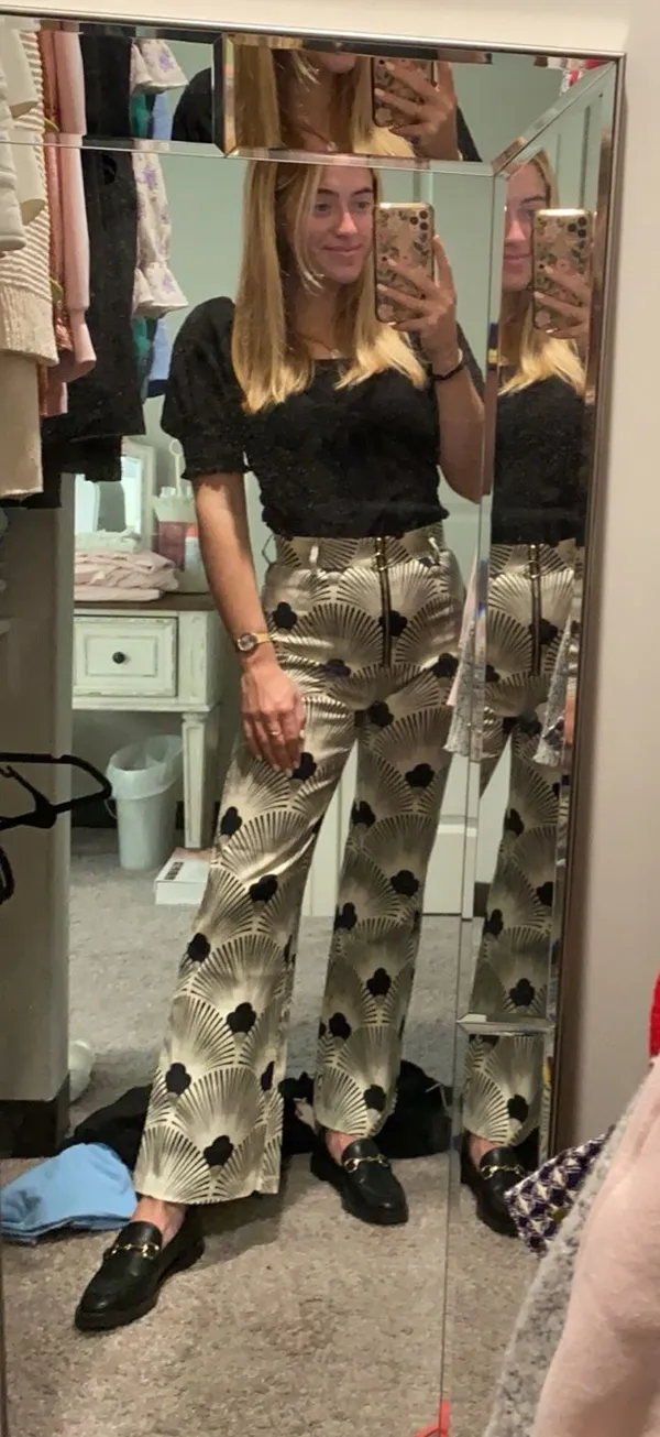 Free People Black and White Patterned Pants - Image 2