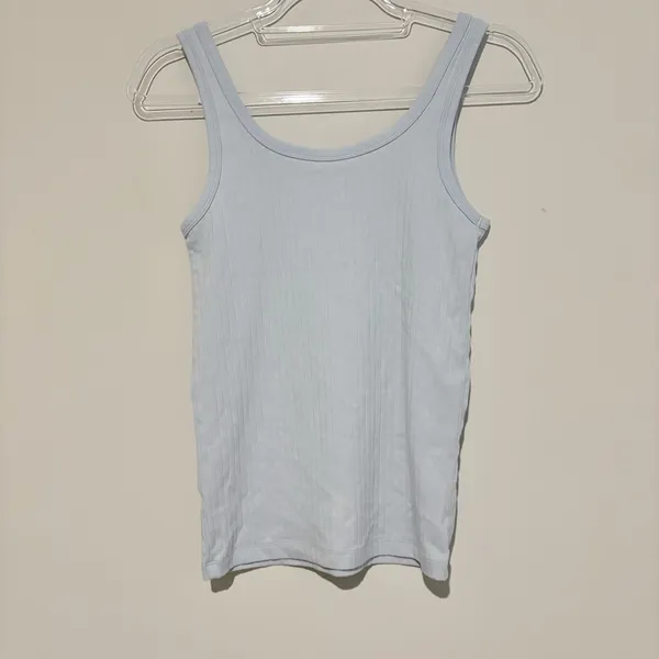 Aerie ribbed tank top pastel‎ light blue size medium - Image 2