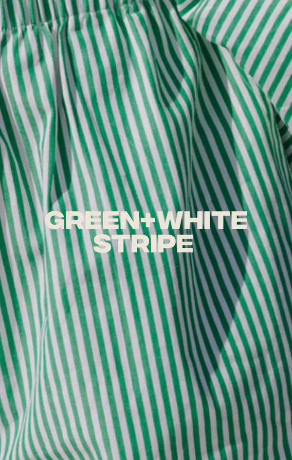 Green white Striped Poplin Set - Image 4