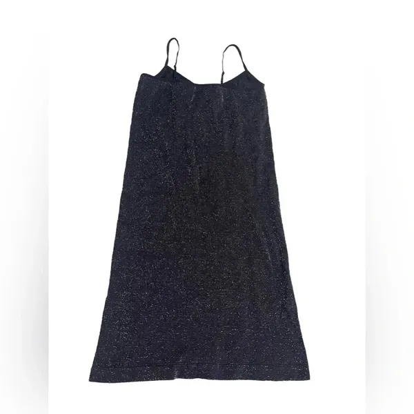 🖤✨ Free People Intimately Glitter Black Slip Dress Women’s M/L Bodycon Midi ✨🖤 - Image 2