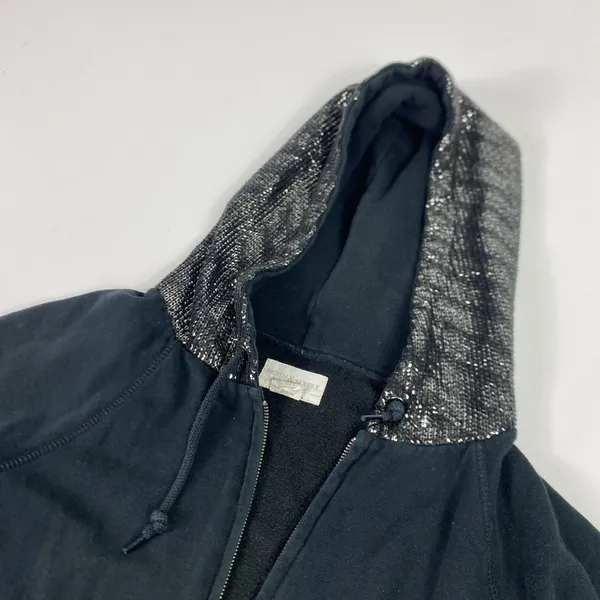 Denim & Supply Ralph Lauren Hoodie Womens Medium Black Sequin Hood‎ Full Zip - Image 2