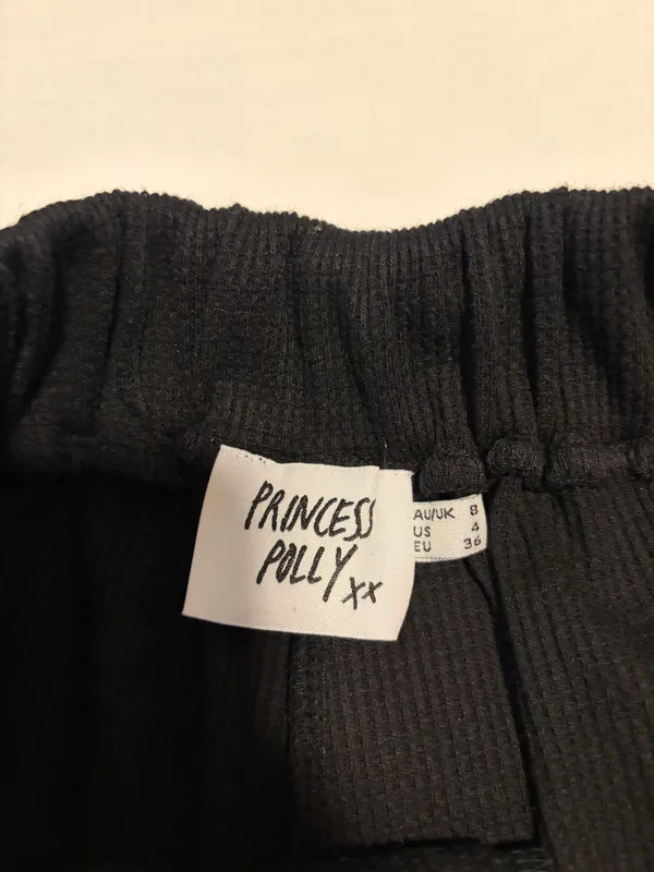 Princess Polly Black Waffle Shorts - Image 3