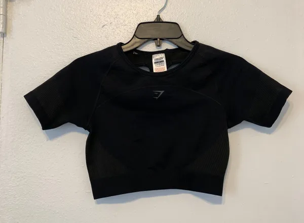 Gymshark Ultra Seamless Crop Top Black M - Image 3