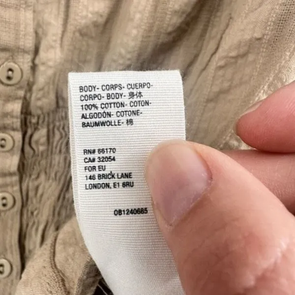 Free People Tammy Button down Tan Size XS‎ Crinkle Smocked Top Collared - Image 9