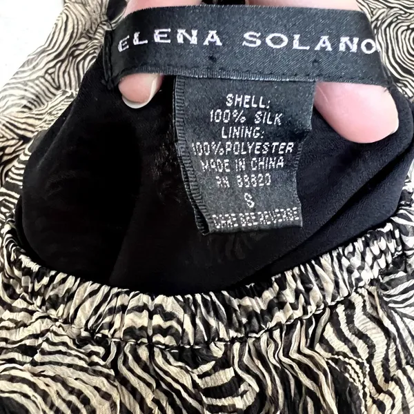 Elena Solano‎ Women Size Small S Silk Ruffle Sleeveless Halter Top Blouse Shirt - Image 3