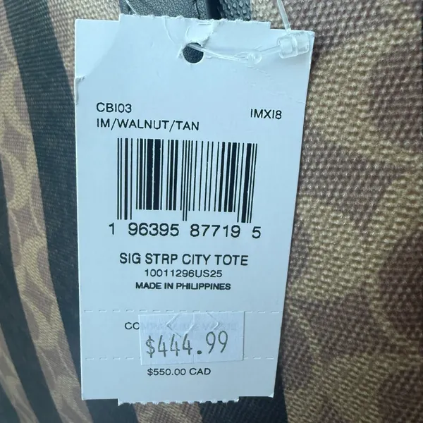 coach Large City Tote Bag In Signature Canvas With Stripe cbi03 - Image 8