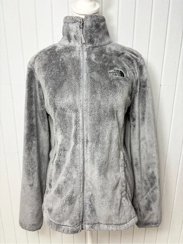 The North Face Women's Gray Plush Full-Zip Teddy Osito fleece Jacket‎ Size M - Image 2