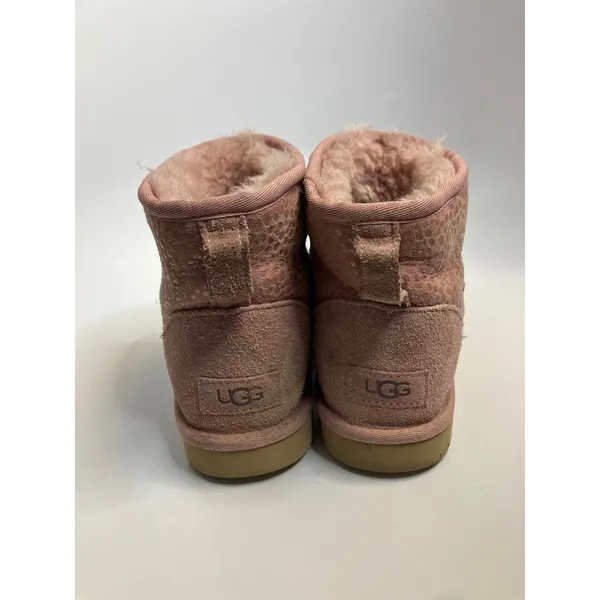 UGG Classic Mini Boots Women Size 8 Pink Good Metallic Snake Print Shearling - Image 4