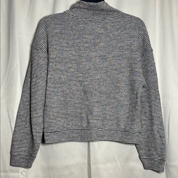 Madewell Women's Rainbow Rib Long Sleeve Textured Turtleneck Mockneck Top Size M - Image 3