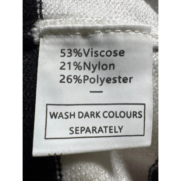 WIHOLL‎ Striped Pullover Sweater Quarter Zip Tunic Top Oversized Medium Black - Image 5