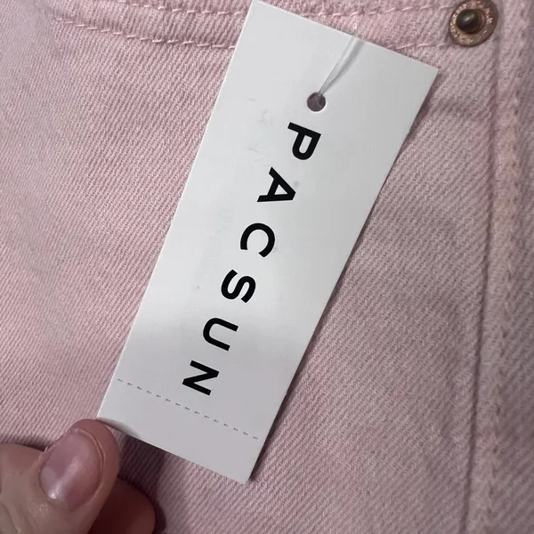 PacSun Light Pink High-Rise Denim Shorts - Image 4
