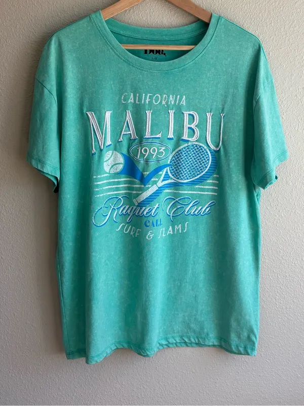 Malibu Tennis Graphic Tee - Turquoise - Image 5