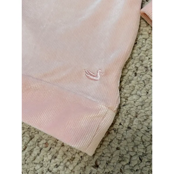 NWT Southern Marsh Courtney Corduroy Lounge Shirt Pink Velour Small Preppy - Image 9
