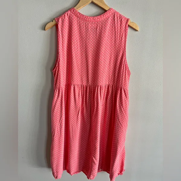 Old Navy Coral Boho Pintuck Sleeveless Dress Flowy Mini Women L - Image 6