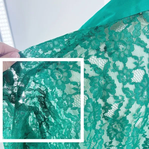 Victoria’s Secret Gold Label Teal Turquoise Lace Night Gown Intimate Size Small - Image 8