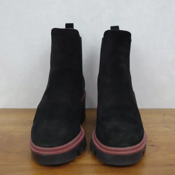 Portuguese Made Black Suede Chunky Sole Chelsea Boots Size 6.5 - Image 8