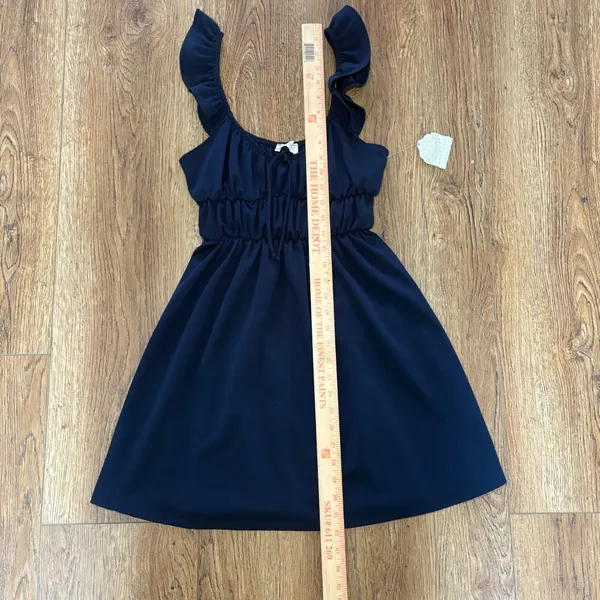 New Altar'd State Navy Blue Mini‎ Dress Babydoll Graduation Ruffle Strap sz XS - Image 6