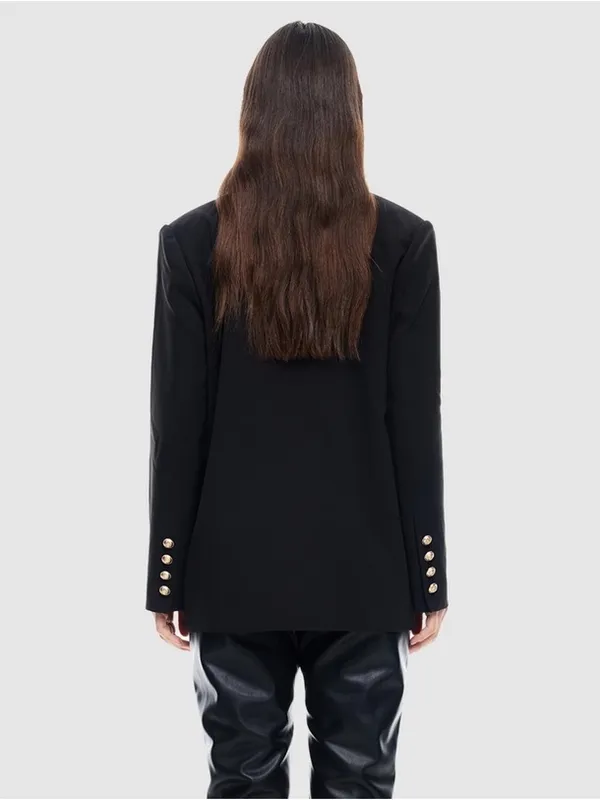 Lioness Palermo Blazer‎ Black Double Breasted Size Medium - Image 3