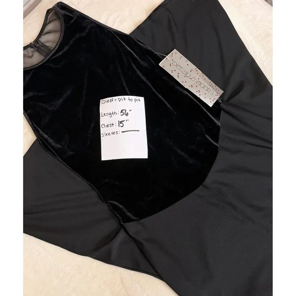 Betsy & Adam Vintage Velvet Mesh Back Formal Gown Black Sz 7/8 Women's 4/6 NWT - Image 4