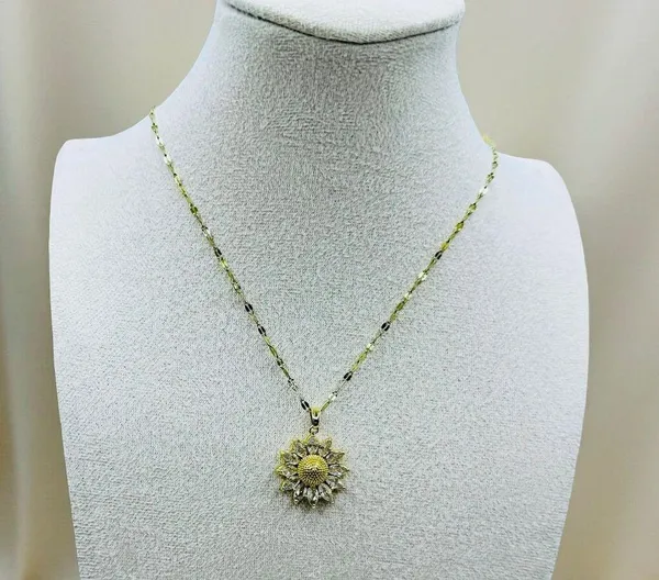 Sunflower Necklace 18K Golden Plated Stainless Steel - Image 5