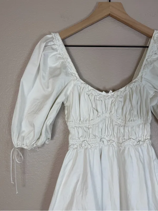 For Love & Lemons Jackson White Ruffle lace Babydoll Mini Dress size XS $198 - Image 14