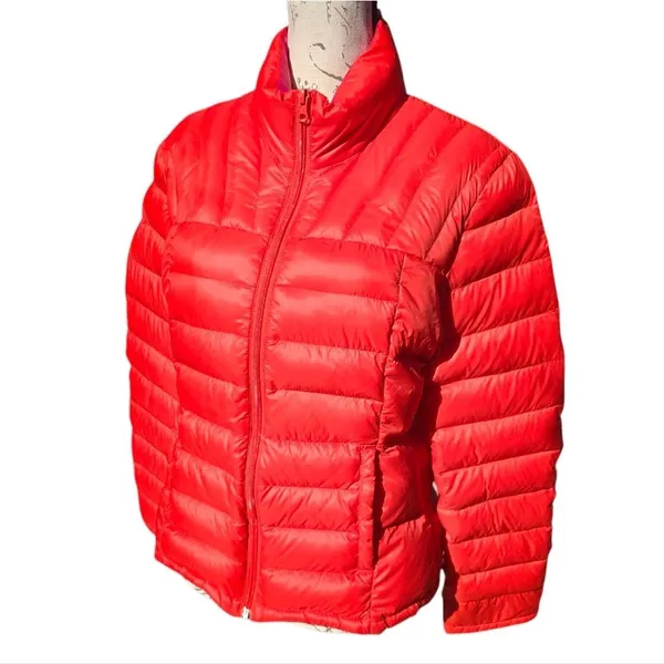 Bernardo Women's Goose‎ Down Zip-up Puffer Jacket in Red Size Medium - Image 2