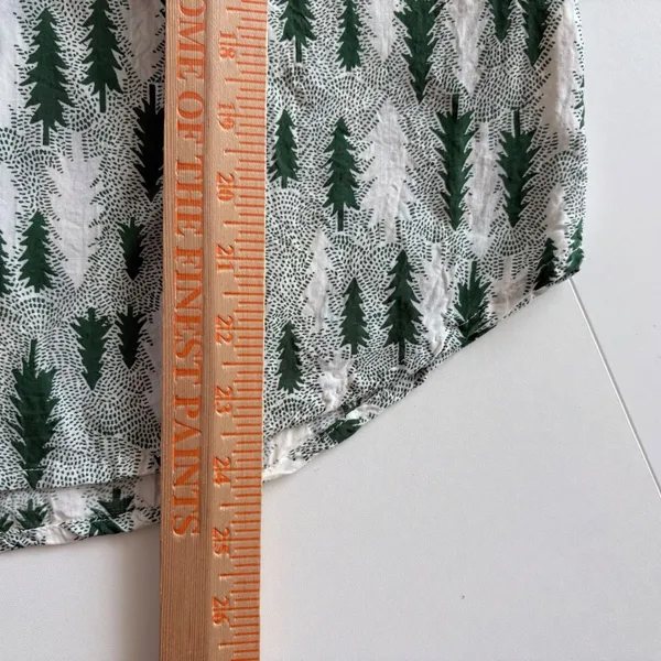 Maeve Anthropologie Blouse Women 4 Green Pine Tree‎ Forest Print Ruffle V-Neck - Image 7