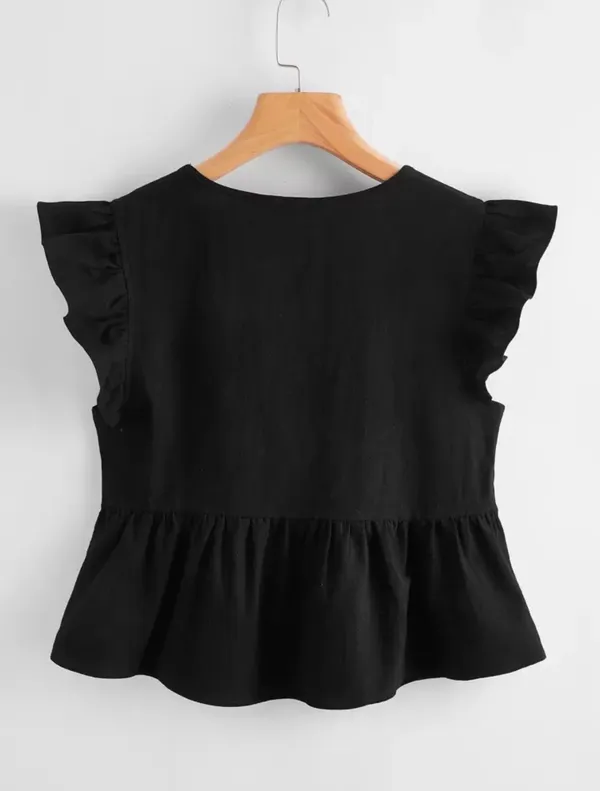 Women Vacation Peplum Butterfly Sleeve - Image 2