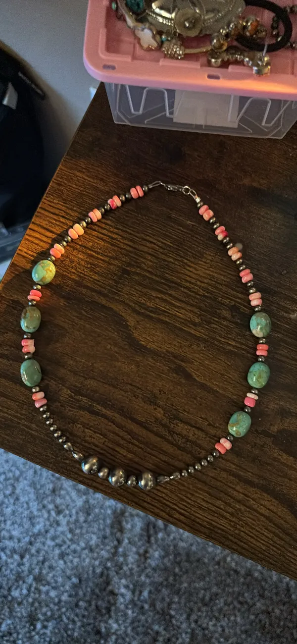 Authentic Turquoise Necklace Blue - Image 2