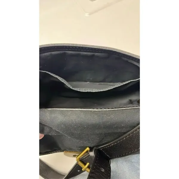 Fossil Emi Black Key Clasp Flap Pebbled Leather Crossbody Bag Bronze Accents - Image 13