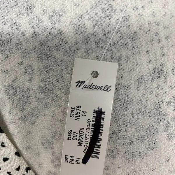 Madewell Dress Size 14 Harper Floral Ivory Puff Sleeve V Neck Midi Floral NU576 - Image 8