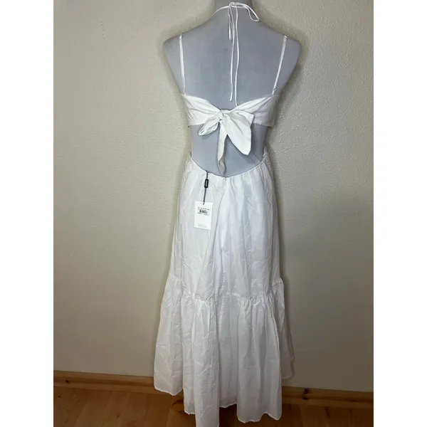 Bardot Willow Strappy Cotton Midi Dress in orchid white NEW MEDIUM US 6 REVOLVE - Image 5