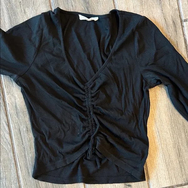 ILLA ILLA Black Gathered Long Sleeve Top - Image 3