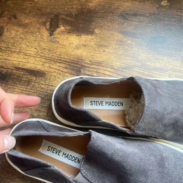 Steve Madden Fayna Gray Suede Slip On Shoes size 7 - Image 7